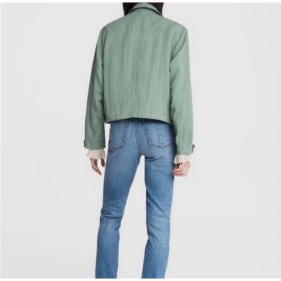 Rag & Bone Trail Crop Jacket Sage Green Tencel Size XS - Picture 3 of 9